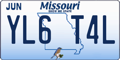 MO license plate YL6T4L