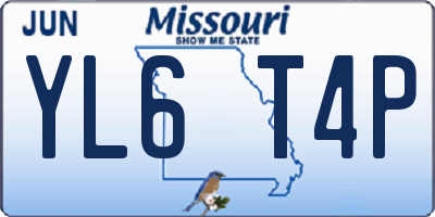 MO license plate YL6T4P