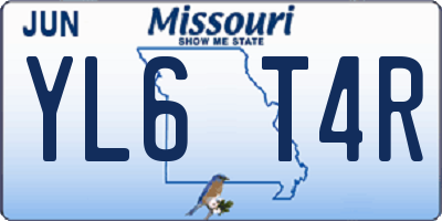 MO license plate YL6T4R