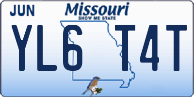 MO license plate YL6T4T