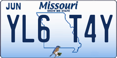 MO license plate YL6T4Y
