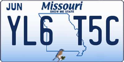 MO license plate YL6T5C