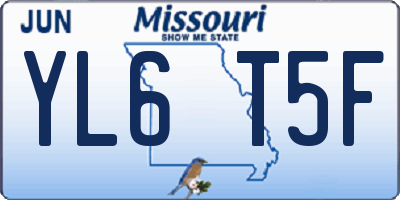 MO license plate YL6T5F