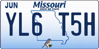 MO license plate YL6T5H