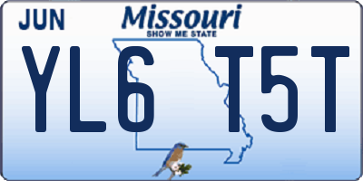 MO license plate YL6T5T