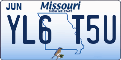 MO license plate YL6T5U