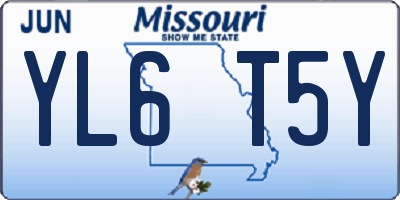 MO license plate YL6T5Y