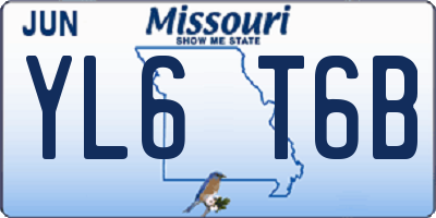 MO license plate YL6T6B