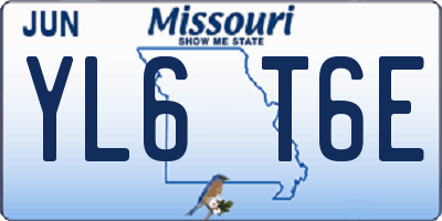 MO license plate YL6T6E