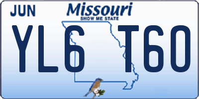MO license plate YL6T6O
