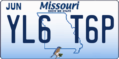 MO license plate YL6T6P