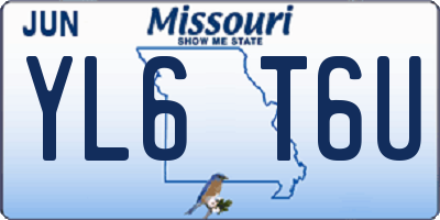 MO license plate YL6T6U