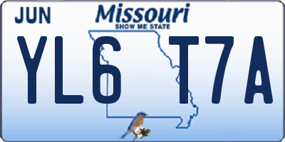 MO license plate YL6T7A