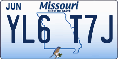 MO license plate YL6T7J