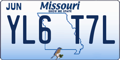 MO license plate YL6T7L