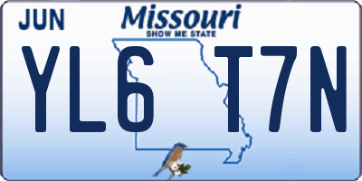 MO license plate YL6T7N