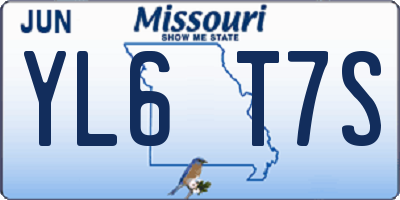 MO license plate YL6T7S