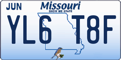 MO license plate YL6T8F