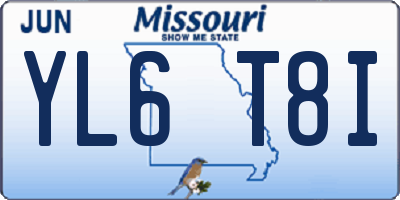 MO license plate YL6T8I