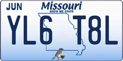 MO license plate YL6T8L
