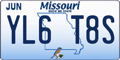 MO license plate YL6T8S