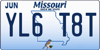 MO license plate YL6T8T