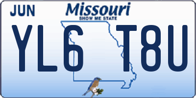 MO license plate YL6T8U