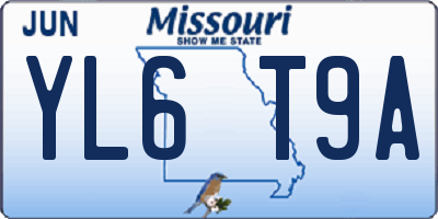 MO license plate YL6T9A