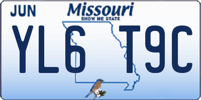 MO license plate YL6T9C