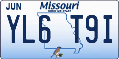MO license plate YL6T9I