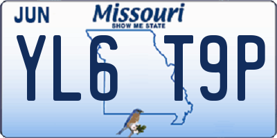 MO license plate YL6T9P
