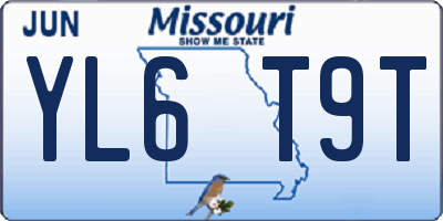 MO license plate YL6T9T