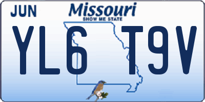 MO license plate YL6T9V