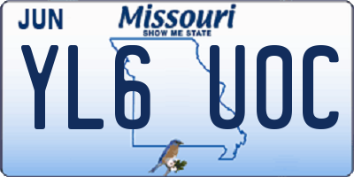 MO license plate YL6U0C