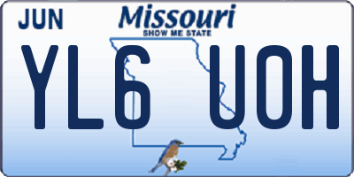 MO license plate YL6U0H