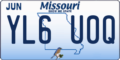 MO license plate YL6U0Q
