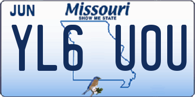 MO license plate YL6U0U