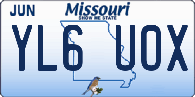 MO license plate YL6U0X