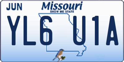 MO license plate YL6U1A