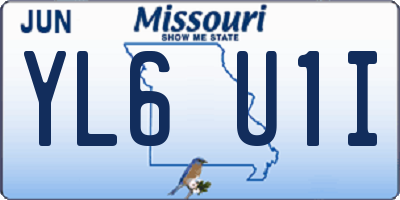 MO license plate YL6U1I