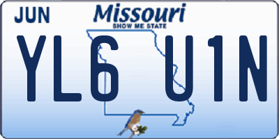 MO license plate YL6U1N