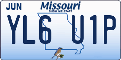 MO license plate YL6U1P