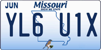 MO license plate YL6U1X