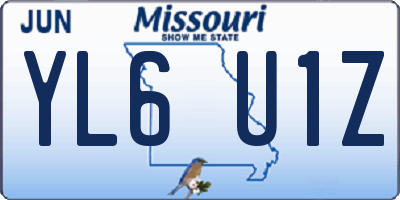 MO license plate YL6U1Z