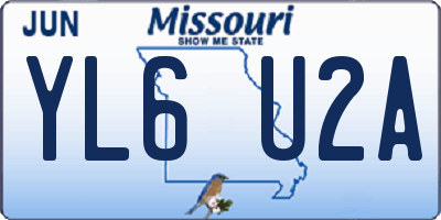 MO license plate YL6U2A