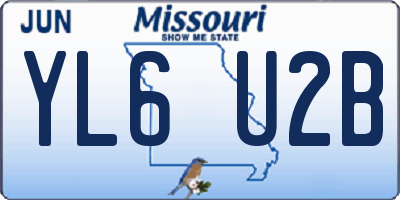 MO license plate YL6U2B