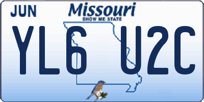 MO license plate YL6U2C