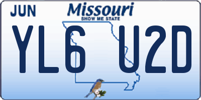 MO license plate YL6U2D