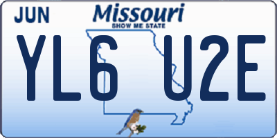 MO license plate YL6U2E