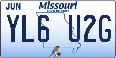 MO license plate YL6U2G
